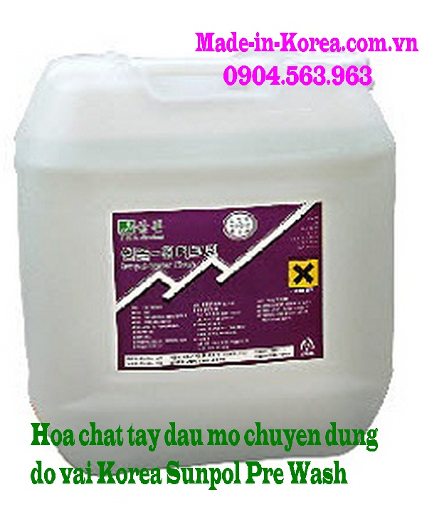 Hóa chất tẩy dầu mỡ chuyên dụng đồ vải Korea Sunpol Water Clean